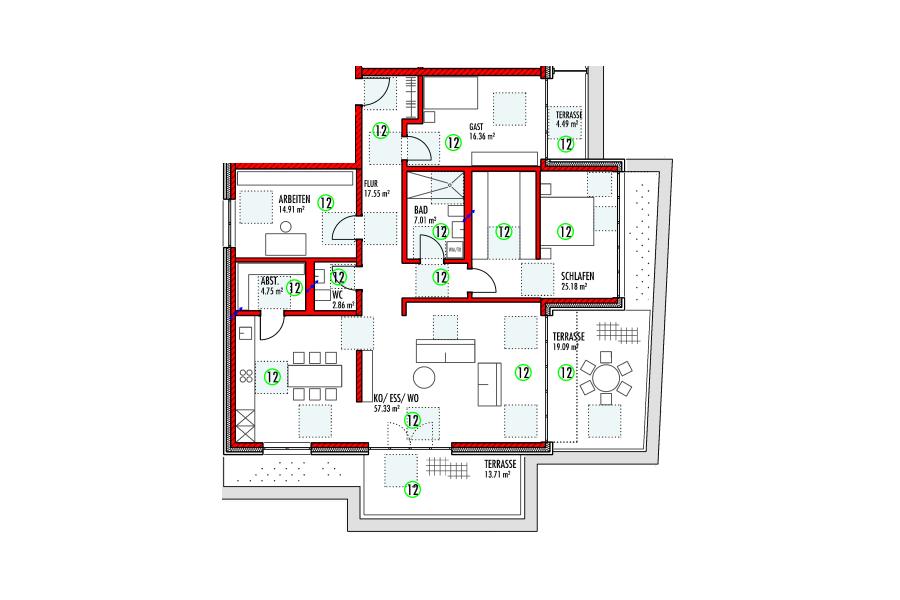 Grundriss Wohnung 12